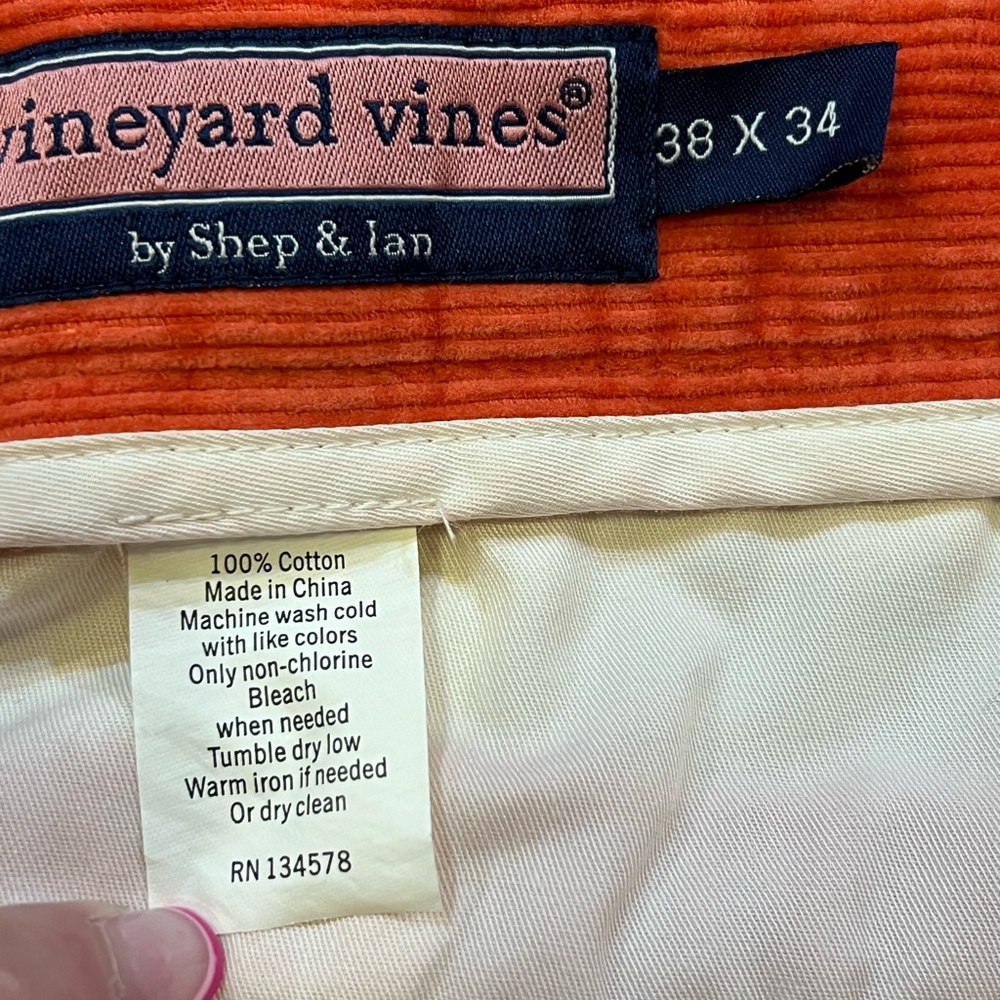 🍊Vineyard Vines 🍊Syracuse Orange Corduroys Men’s Sz.38X34 - Picture 2 of 5